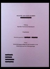 Projektarbeit TBW Geprüfter Technischer Betriebswirt Heizung IHK PA Investition