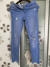Bershka- Damen Jeanshose 36,blau Cotton/ Elastan, Gut Erhalten 