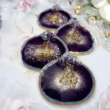 Untersetzer Set  Lila Gold