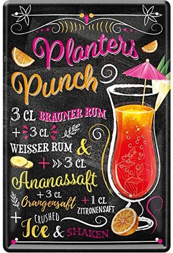Blechschild cocktail rezept - blechschild,