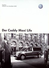 252879) VW Caddy Maxi Life - Preisliste & Extras - Prospekt 09/2007