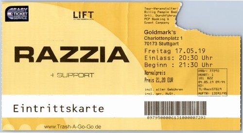 Razzia ticket 2019 tour - razzia,