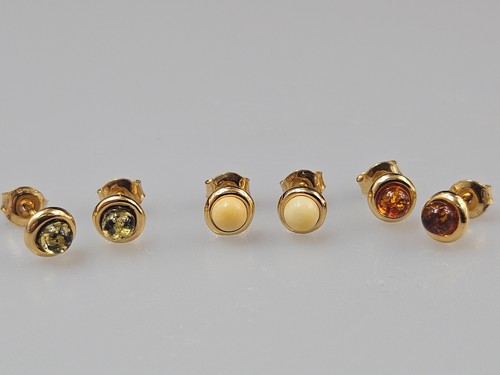 Kleine runde gold bernstein - gold,