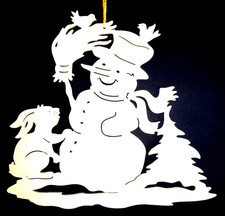 Fensterschmuck Schneemann mit
