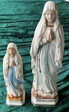2 Marienfiguren Madonna Lourdes Maria  betend vintage alt