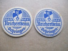 2 alte Bierdeckel Brauerei Reichert aus Öhringen geschlossen seit 1979