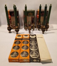 CQ 3x Nagel Kerzenhalter 8011 8012 Holz Messing Kerzen Stabkerzen Candleholder