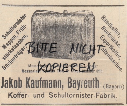 Bayreuth werbung 1912 jakob - bayreuth,, 1912,