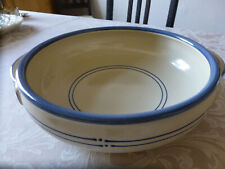 Steingut Schale groß grau-blau handgefertigt 29 cm x 9 cm, nicht benutzt