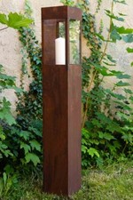 Windlicht Windlichtsäule Laterne Laternenturm Dekosäule Metall Rost 