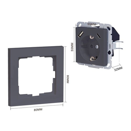 Steckdose mit usb - steckdose, &