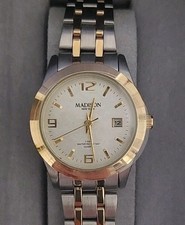 Madison New York Uhr Damen Quarz Datum Bicolor Edelstahl NEU OVP Weihnachten