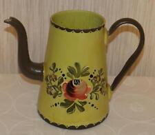 Wunderschöne große alte Gießkanne aus Blech  mit Bauernmalerei * dicht * gelb