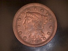 USA - 1 Cent 1848 - Matron Head mod. - Kupfer