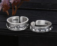 B25 Ring Berg und Meer ewige Liebe Paar Partner Ehering Sterling Silber 925