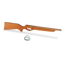 BestSaller Holz Gewehr Cowboy Western Flinte mit Funktion schießt Gummis 63 cm