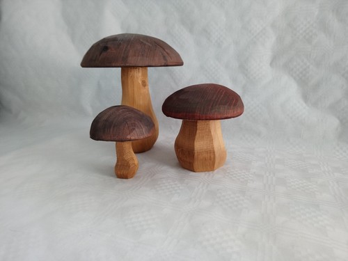 Deko pilze 3er set holz - pilze,,
