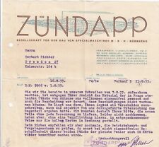 NÜRNBERG, Brief 1933, Zündapp Gesellschaft für den Bau von Spezial-Maschinen mbH