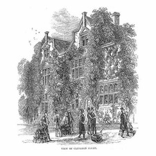 SOMERSET Ansicht von Clevedon Court - antiker Druck 1856