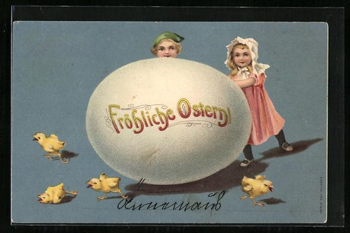 Ansichtskarte ostergruß mit - ostergruß,