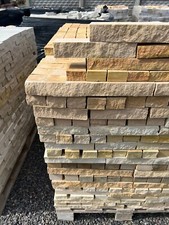 Trockenmauer Sandstein Bruchstein  Gartenmauer Naturstein Verblender gelb