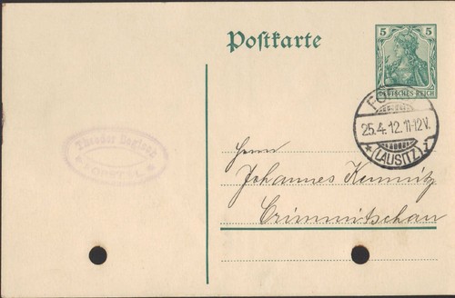 Crimmitschau postkarte 1912 - postkarte,