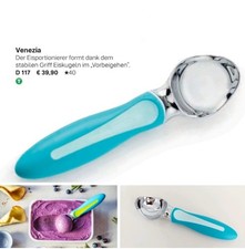Tupperware Küchenhelfer Eisportionierer Venezia Portionier Eiskugel blau 