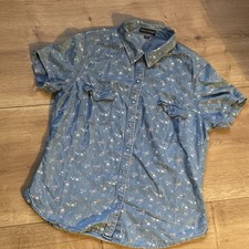 Damen Bluse Hemd Kurzarm Gr 40