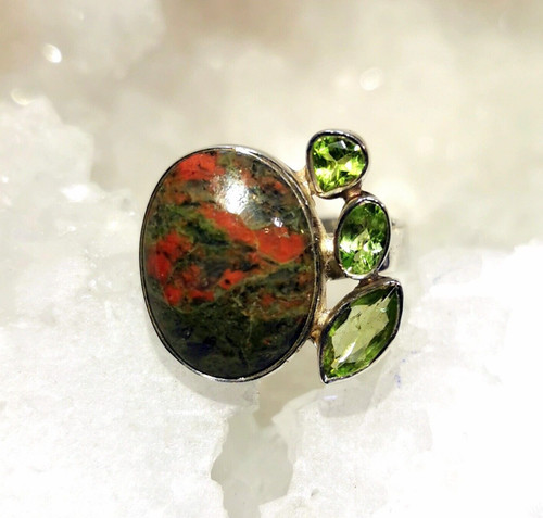 Ring mit epidot peridot - +,