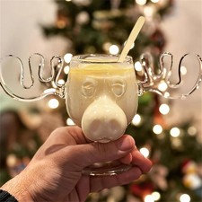 8 oz 240 ml Weihnachts-Elch Becher mit Katze Löffel für Festtage