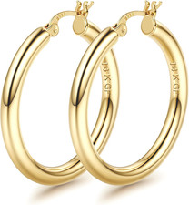 Gold creolen silber 925 - gold, groß