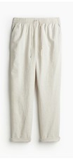Joggpants Aus Leinenmix Beige