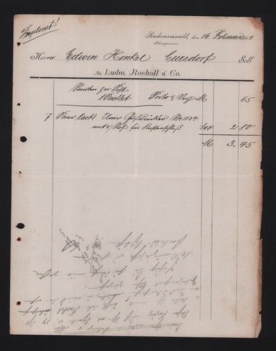 Radevormwald rechnung 1904 - radevormwald,,