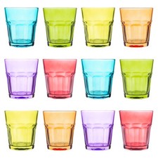 12x Farbige Wassergläser Partei-Cocktail-Trinkgläser 305ml 6 Farben