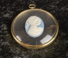 Wandbild Miniatur Dame in Cameo Kamee Peter Bates England Prunkvoll Vintage 