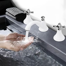 Weiß 3-Loch Waschtischarmatur