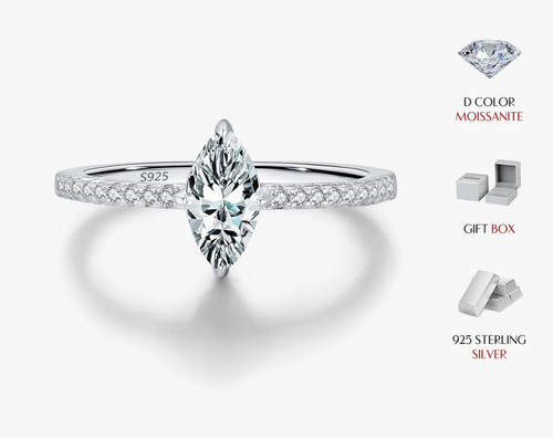 Rhombus moissanit ring - moissanit,