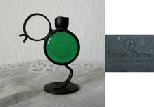 ALTER KERZENSTÄNDER - VOGEL - GRÜN - METALL/GLAS - YSTAD-METALL - SWEDEN