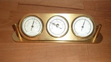 Messing Wetterstation für Schreibtisch mit Barometer, Thermometer, Hygrometer