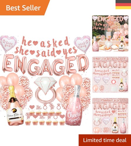 Roségold verlobung deko set - verlobung,