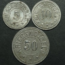 NOTGELD: 5, 10 & 50 Pfennig