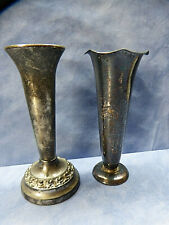 21089. Kleine Vasen versilbert Ianthe / markenlos  2 Stück  13,5 cm