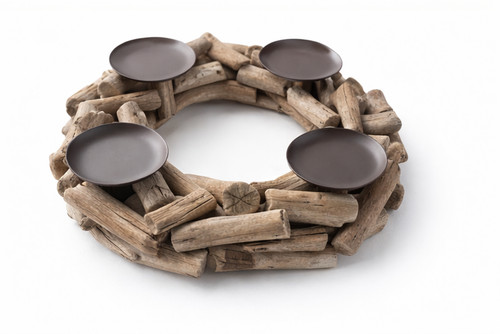 Kerzenkranz wood aus treibholz - kerzenkranz,