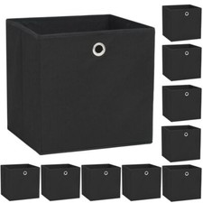 Box Stoffbox Aufbewahrung Boxen 10 Stk Vliesstoff 32x32x32 cm Schwarz