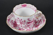 N92Q21- Meissen Indisch Purpur Goldrand Porzellan Mokkatässchen & UT 1. Wahl 