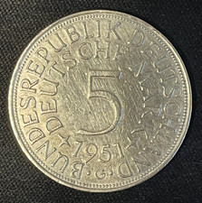 Deutschland 5 Mark 1951 - G  625 Silber