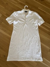 Lauren Ralph Lauren Kurze Kleid Polokleid Jersey Kleid Weiß G. L / 40 NEU