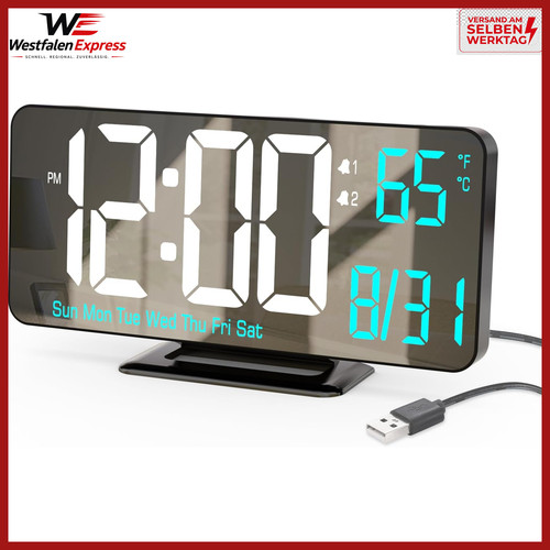 Digitaler wecker 17cm - 17cm, schwarz