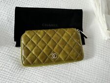 Chanel Zipped Purse Portemonnaie Grün Full Set