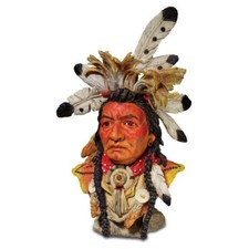 Kalispel Indianer Büste mit Federschmuck